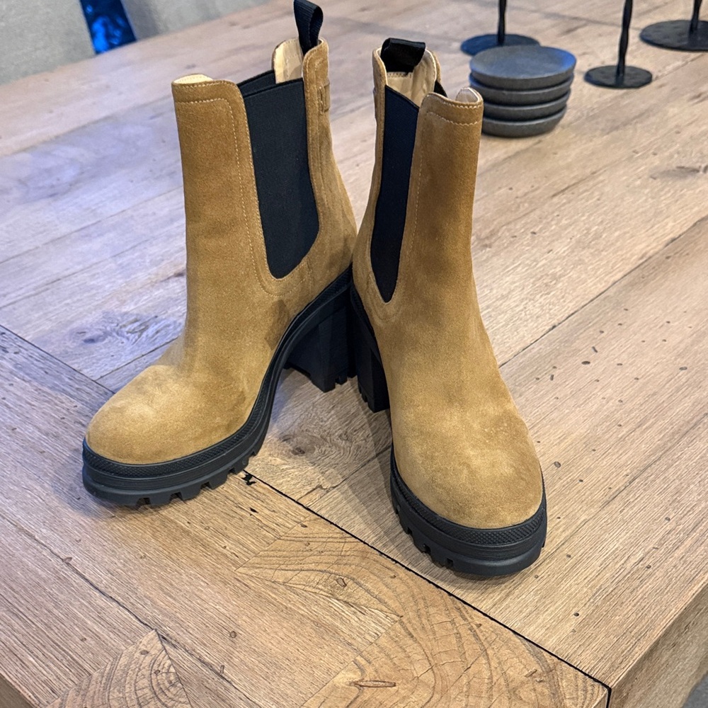 Veronica Beard Tan Suede Ankle Boots
